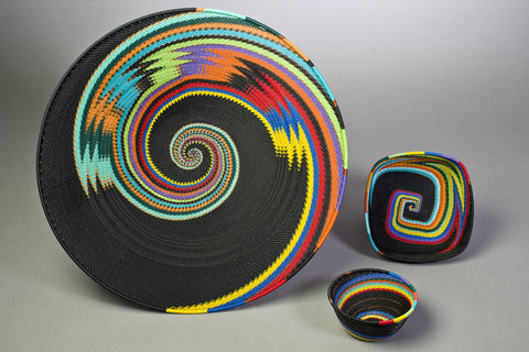 African Telephone Wire Baskets - African Rainbow