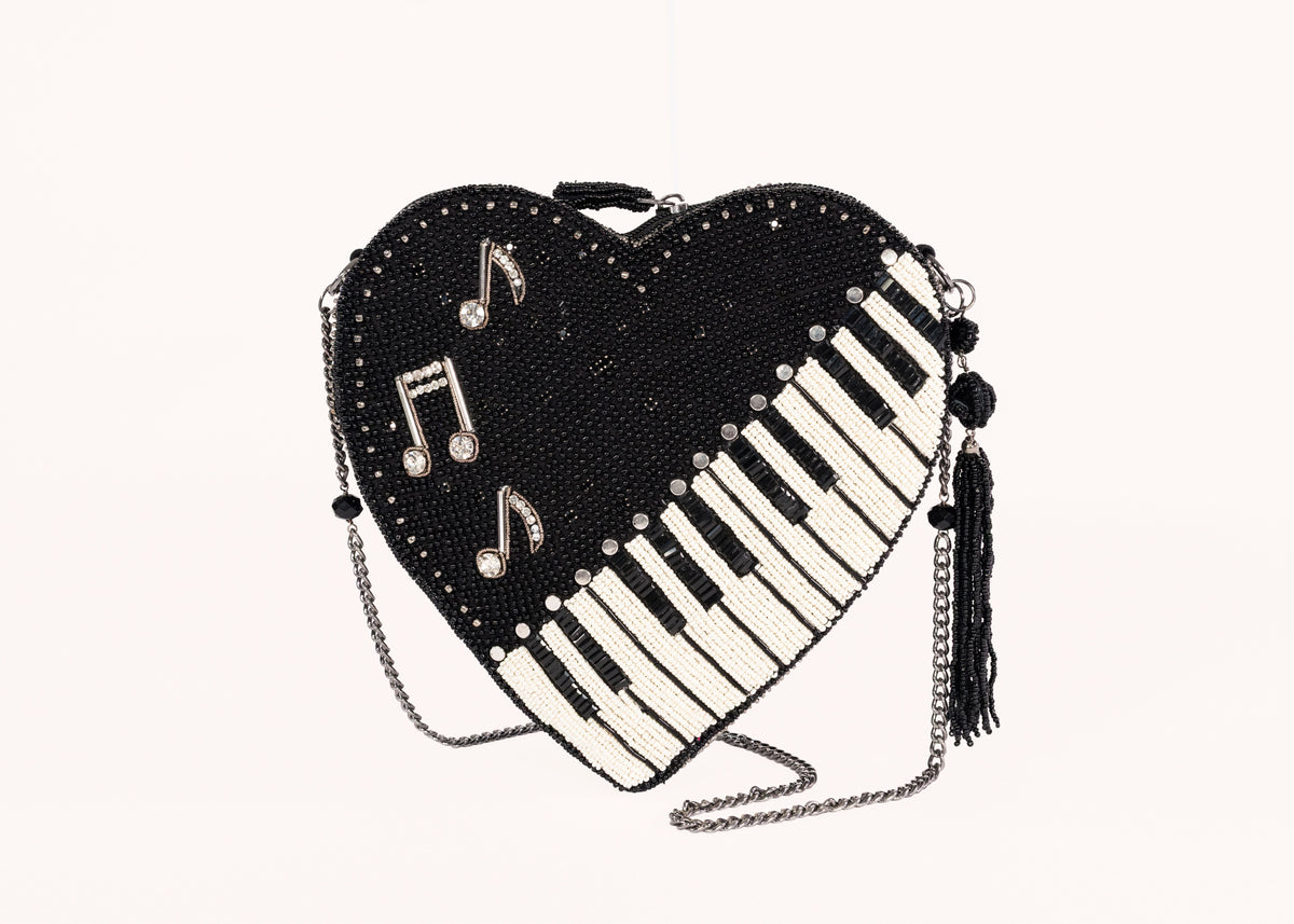 Heart Beat Piano Keys Cross-Body Handbag