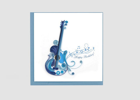 Quilled Electric Guitar Birthday Card