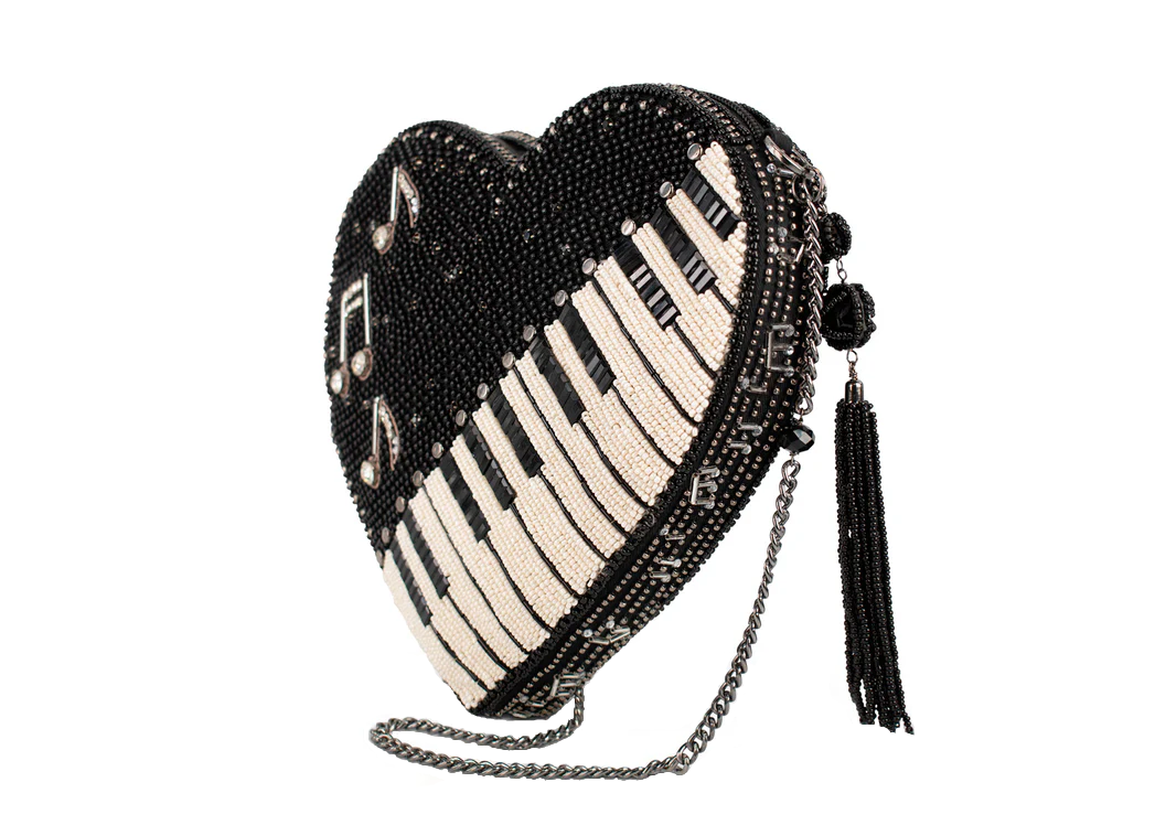 Heart Beat Piano Keys Cross-Body Handbag