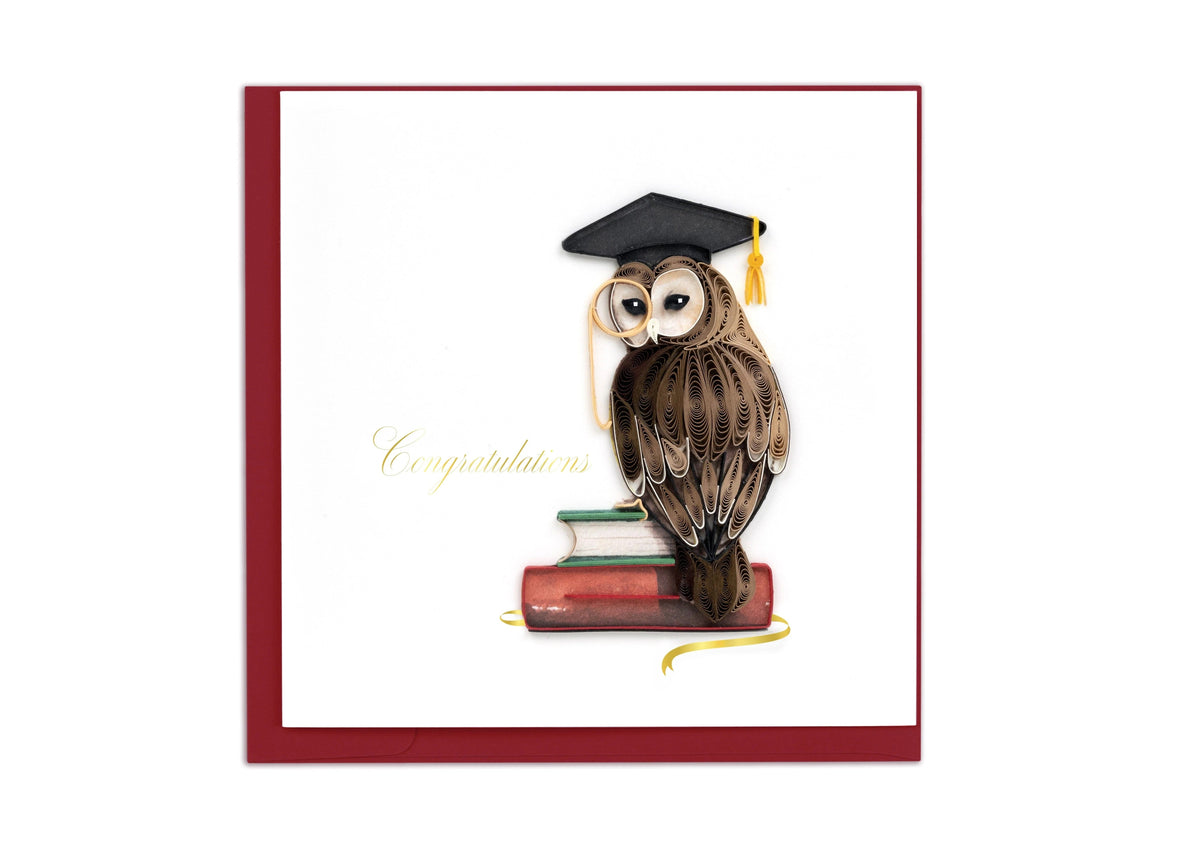 Quilled Owl Graduation Card