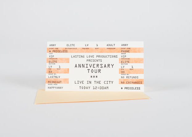 Anniversary Tour Ticket Card