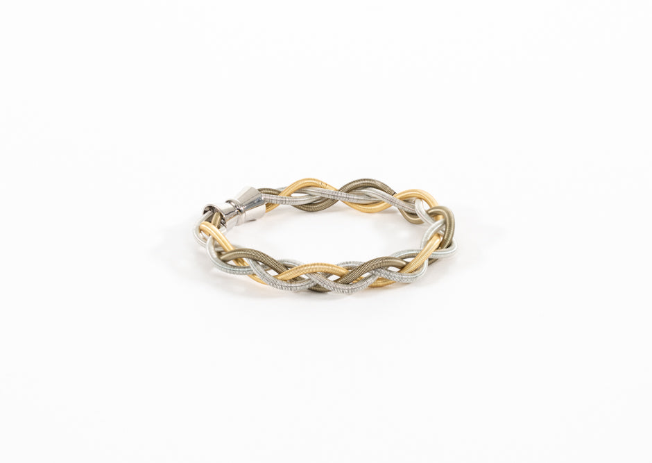 Braided Piano Wire Bracelet