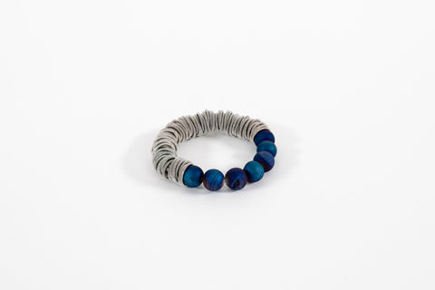 Piano Wire and Geode Bracelet