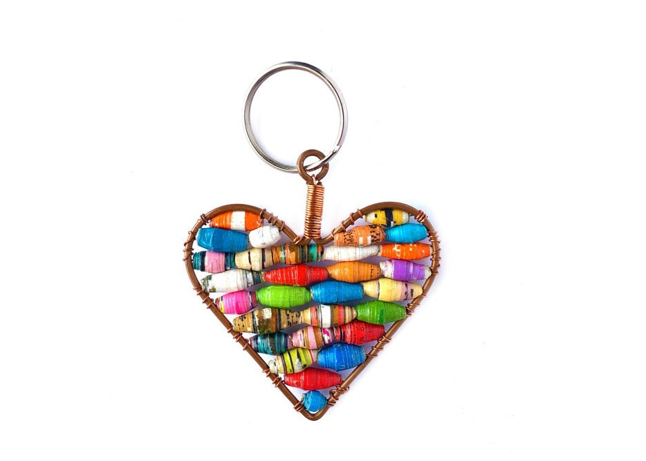 Maasai Bead Heart Key Ring
