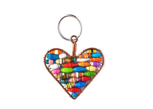 Maasai Bead Heart Key Ring