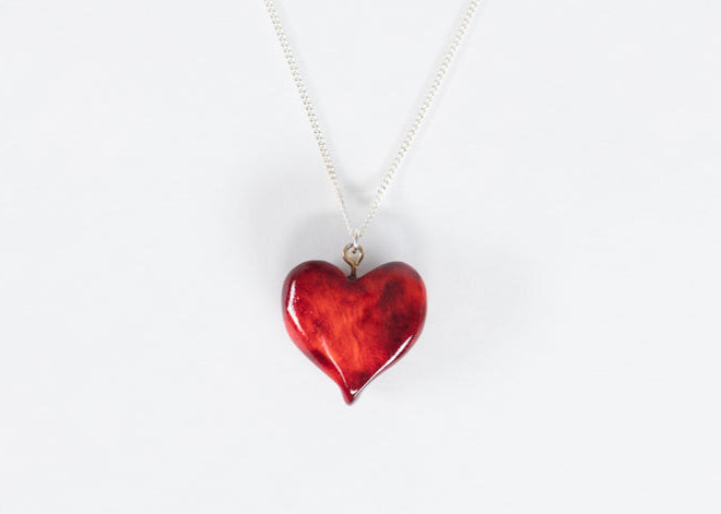Burlwood Heart Necklace