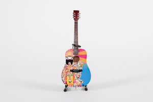 Lijst Jimi Hendrix met 2 miniatuur gitaren Lijst Jimi Hendrix met 2 miniatuur gitaren