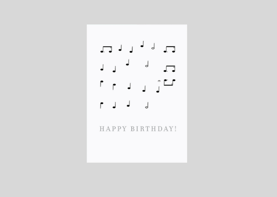 Happy Birthday Notation Card