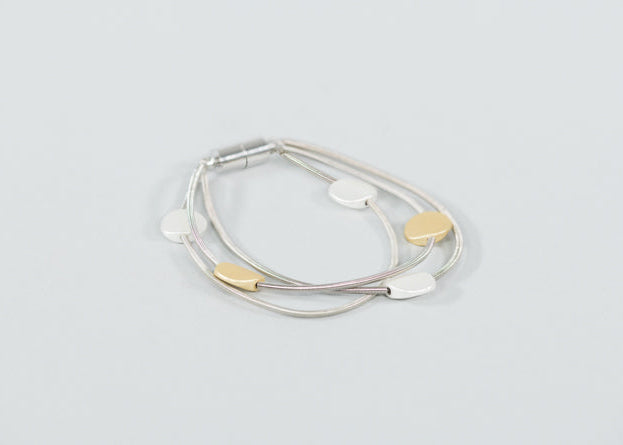 Piano Wire and Discs Bracelet