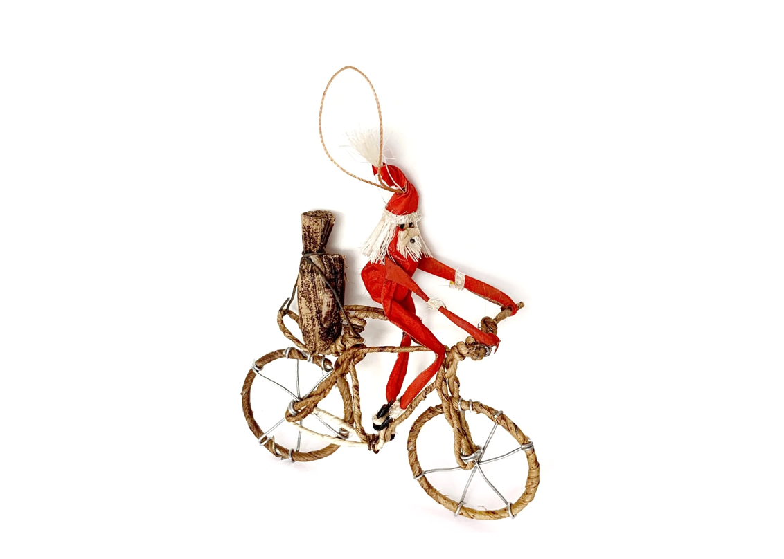 Santa on a Bike Ornament
