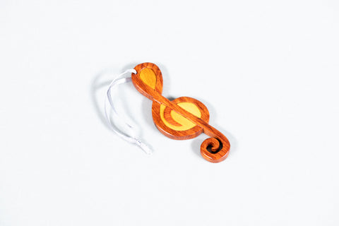 Wooden Treble Clef Ornament