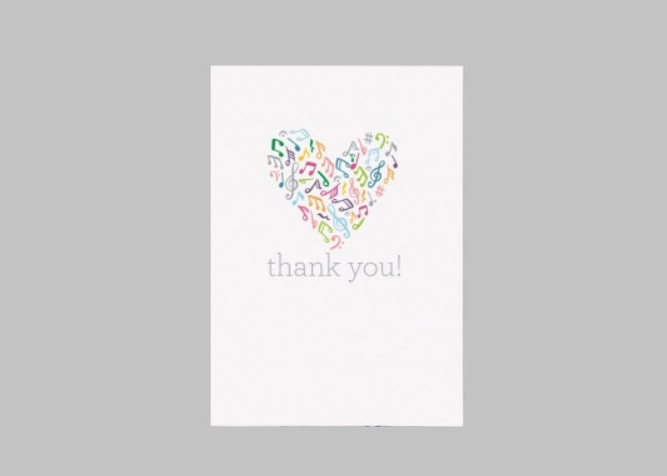 Thank You Music Heart Card