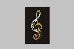 Piano Keys Treble Clef Card