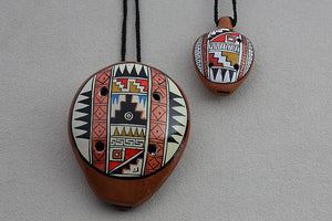 Geometric-Patterned Ocarinas with Necklace