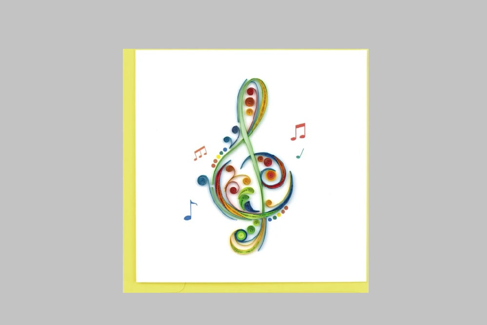 Quilled Treble Clef Card