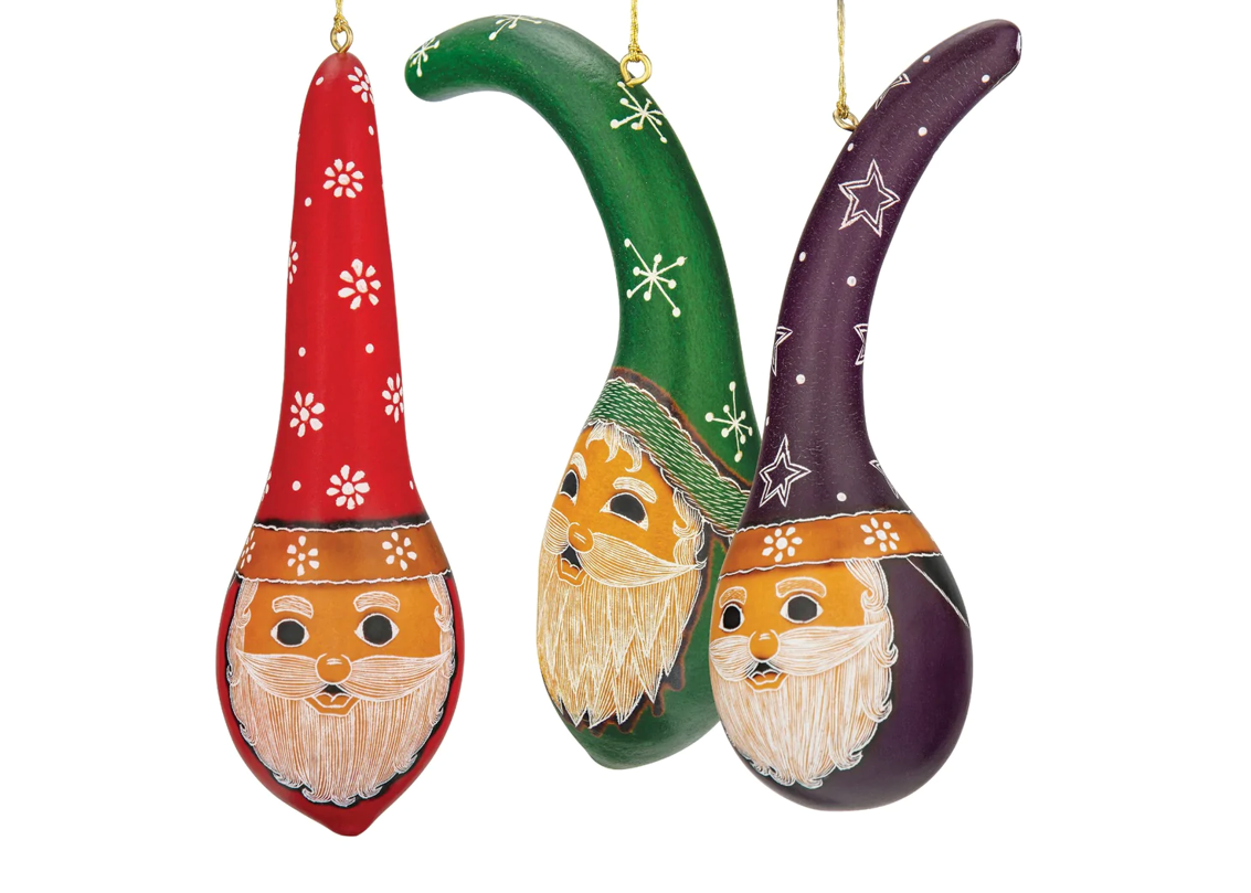 Tall Hat Santa Gourd Ornaments